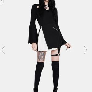 Punk Inside Out Irregular Short Skirt